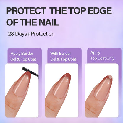 Vansiho French Gel Nails Kit – Medium Almond French Tip Press-On Nails with Nail Lamp