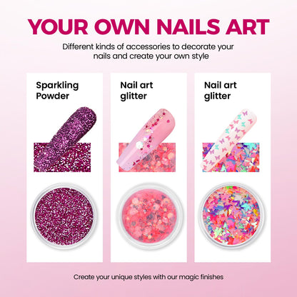 VANSISOS Poly Gel Nail Kit – 12 Colors with UV Light for Beginners