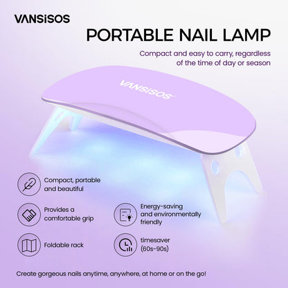 VANSISOS Poly Gel Nail Kit – 6 Colors + Mini UV Lamp for Beginners