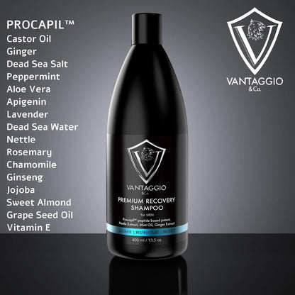 Vantaggio & Co. Hair Loss Shampoo for Men – DHT Blocker, ProCapil, Castor Oil – 13.5 oz