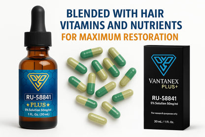 Vantanex RU58841 Plus 5% Hair Serum with Biotin, B-Complex, CoQ10 | 30mL