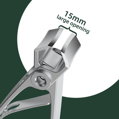 VANWIN Heavy-Duty Nail Clippers for Thick Nails — Wide Jaw Opening, Slanted Blade