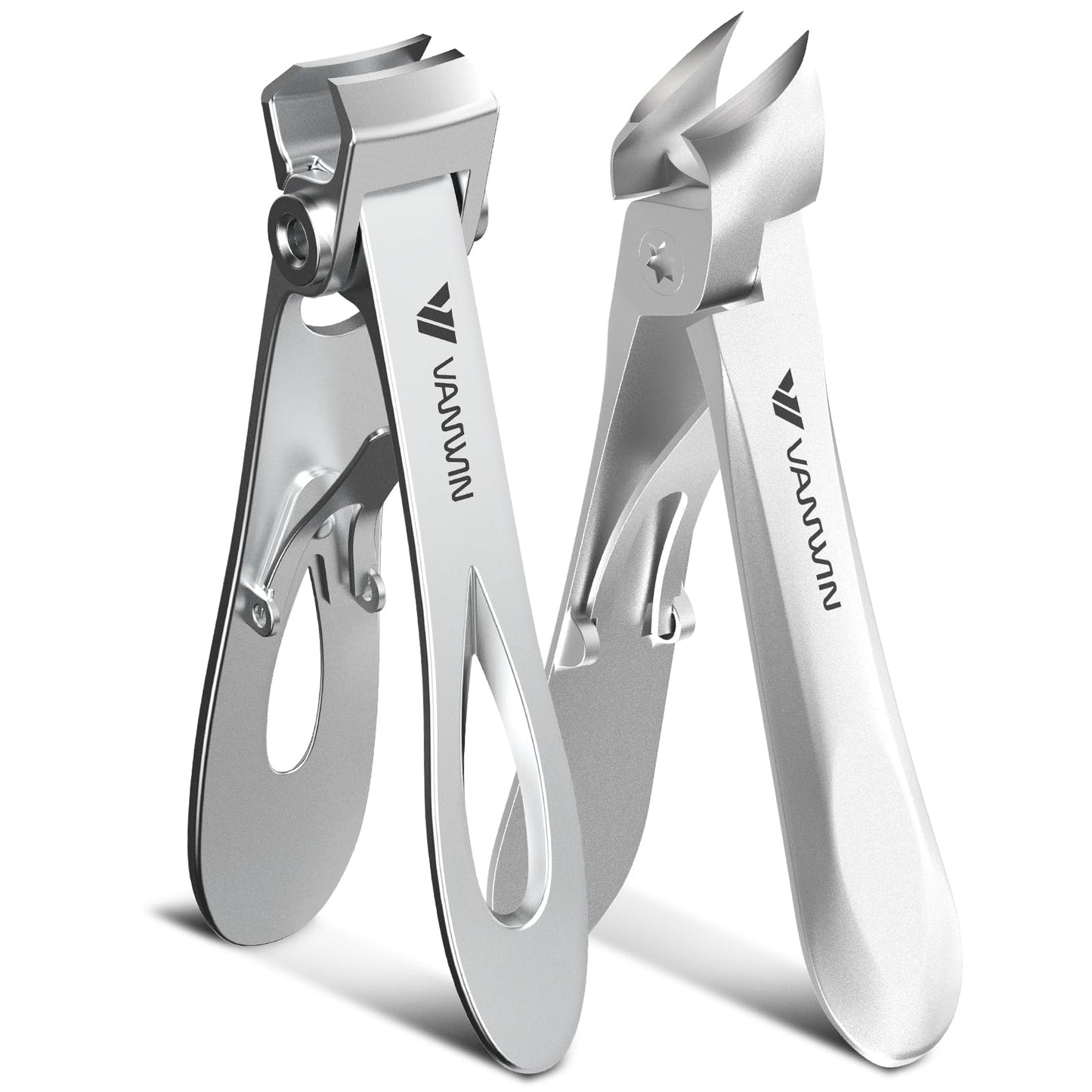 VANWIN Heavy-Duty Nail Clippers for Thick Nails — Wide Jaw Opening, Slanted Blade