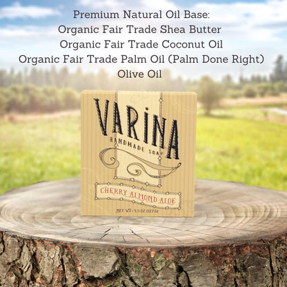 Varina Cherry Almond Aloe Bar Soap – Gentle Cleansing for Sensitive Skin (3 Pack)