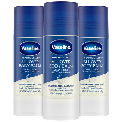 Vaseline All-Over Body Balm Stick 3-Pack – Non-Greasy, Fragrance-Free
