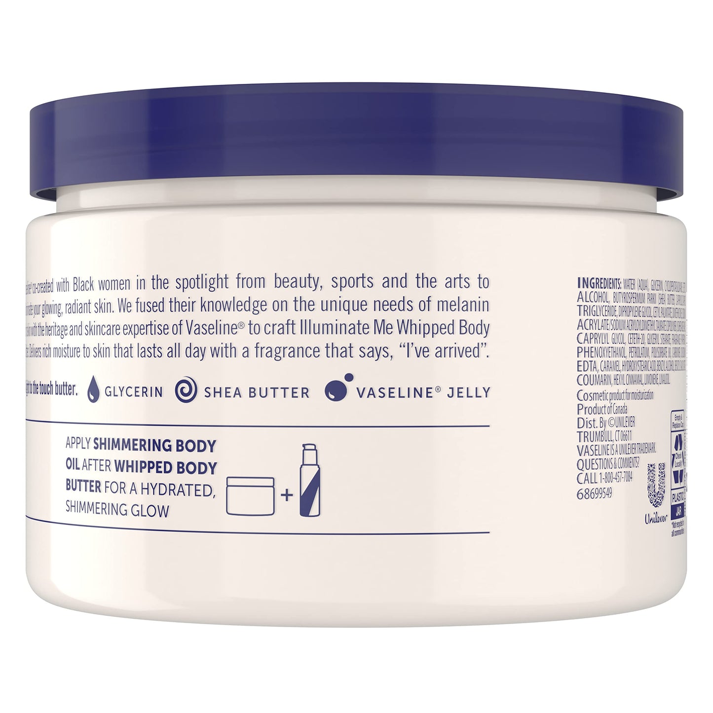 Vaseline Illuminate Me Whipped Body Butter 2-Pack – Lightweight Moisturizer for Luminous Skin