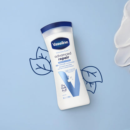 Vaseline Intensive Care Lotion Unscented – Advanced Repair 2-Pack, Non-Greasy Moisturizer