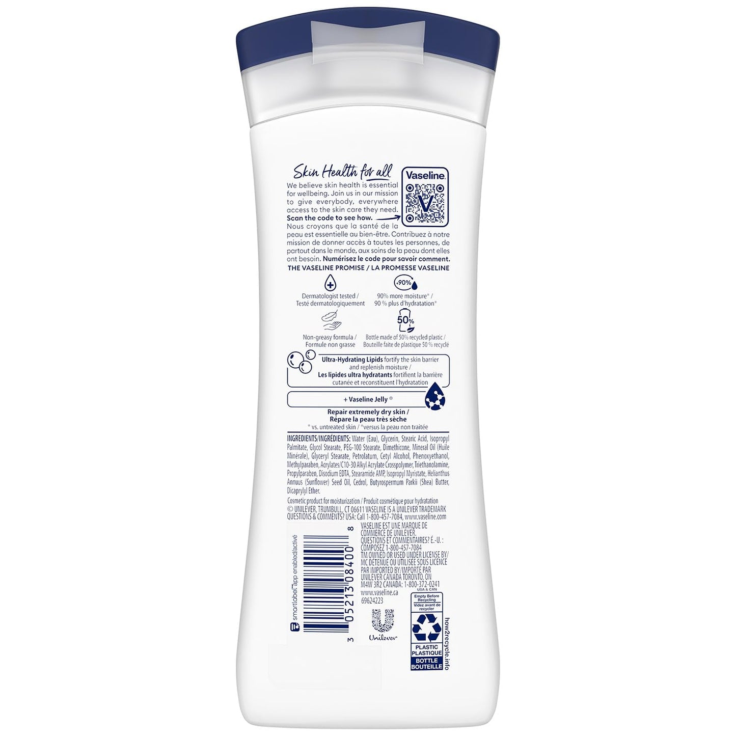 Vaseline Intensive Care Lotion Unscented – Advanced Repair 2-Pack, Non-Greasy Moisturizer