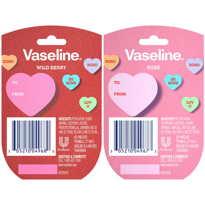 Vaseline Lip Therapy Mini Tinted Lip Balm Set – Rose Tint + Wild Berry (Vitamin E) 0.25 oz Each