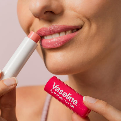 Vaseline Lip Therapy Rosy Lips 12-Pack – Rosy Lip Balm for Dry Lips (0.16 oz Each)
