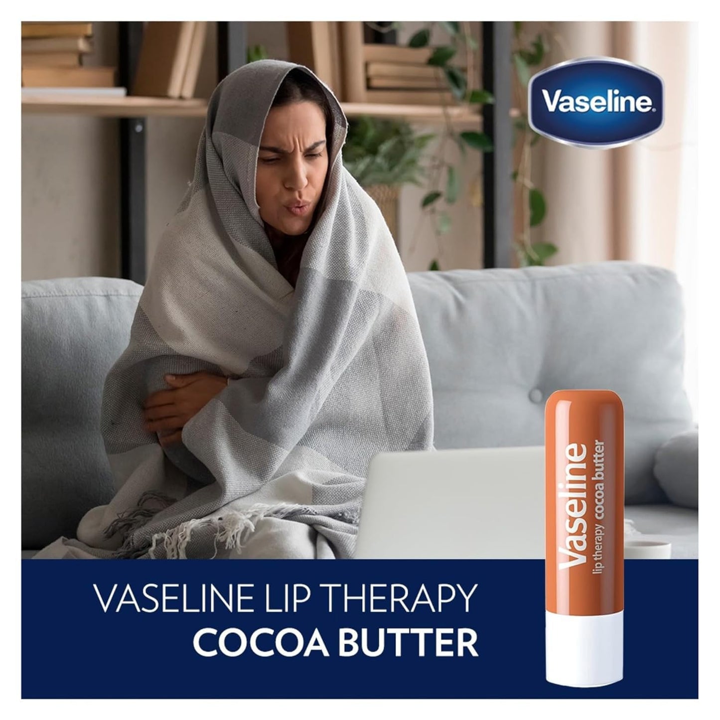 Vaseline Lip Therapy Variety 4-Pack – Cocoa Butter & Rosy Lips Balms with Vitamin E | 0.16 oz Each