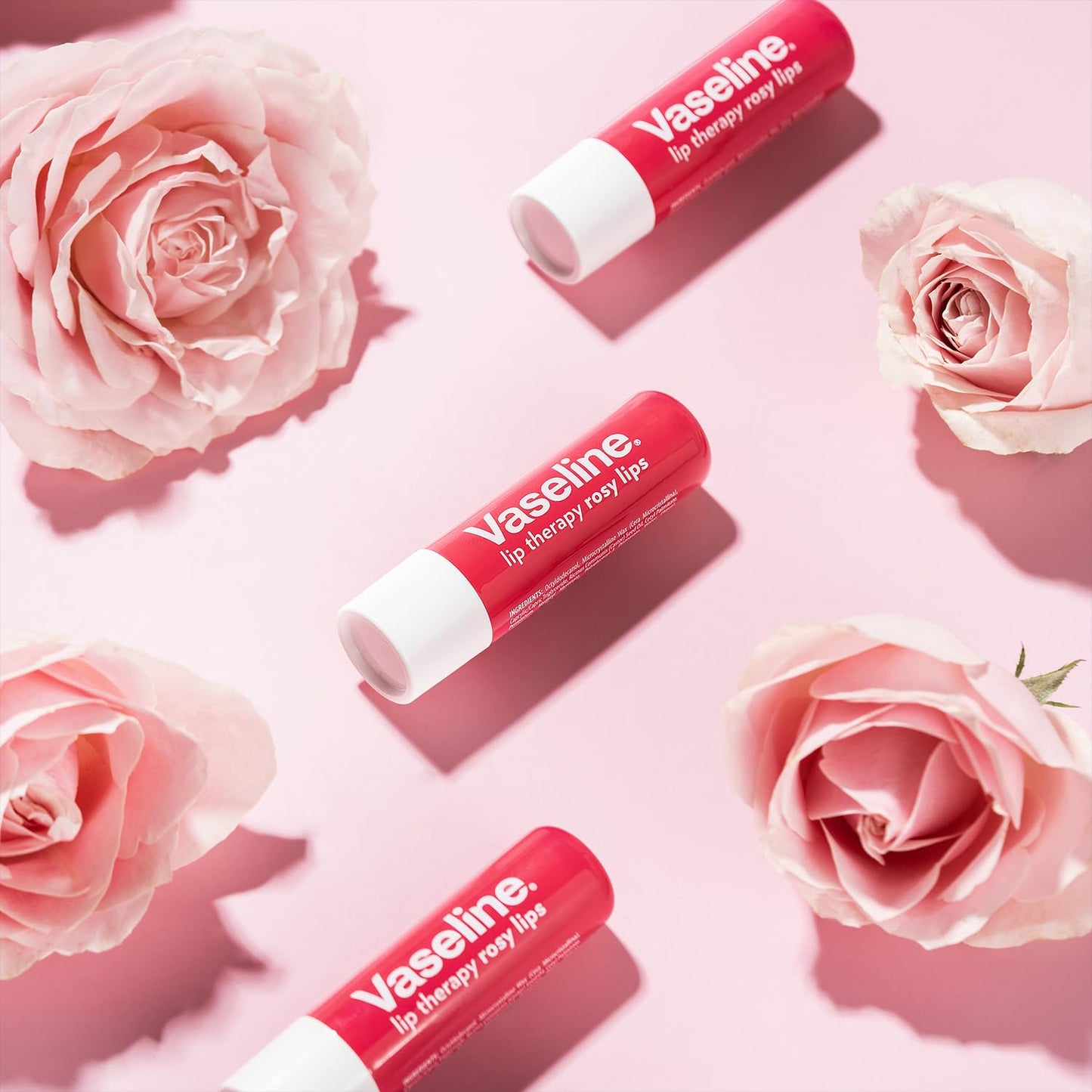 Vaseline Lip Therapy Rosy Lips 12-Pack – Rosy Lip Balm for Dry Lips (0.16 oz Each)