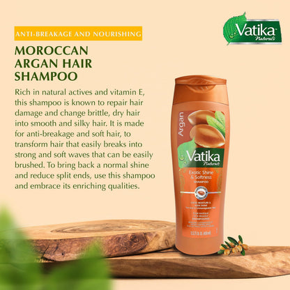 Vatika Naturals Argan Oil Shampoo for Women – Nourishing, Strengthening & Moisturizing Cleanser (400ml)