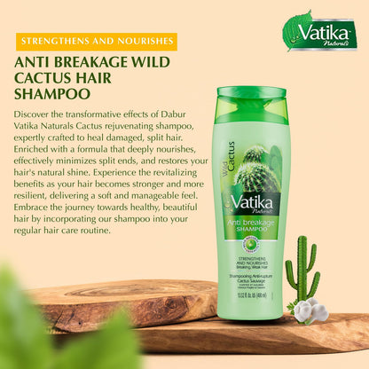 Vatika Naturals Daily Shampoo for Women – Wild Cactus Strengthening & Moisturizing (400ml)