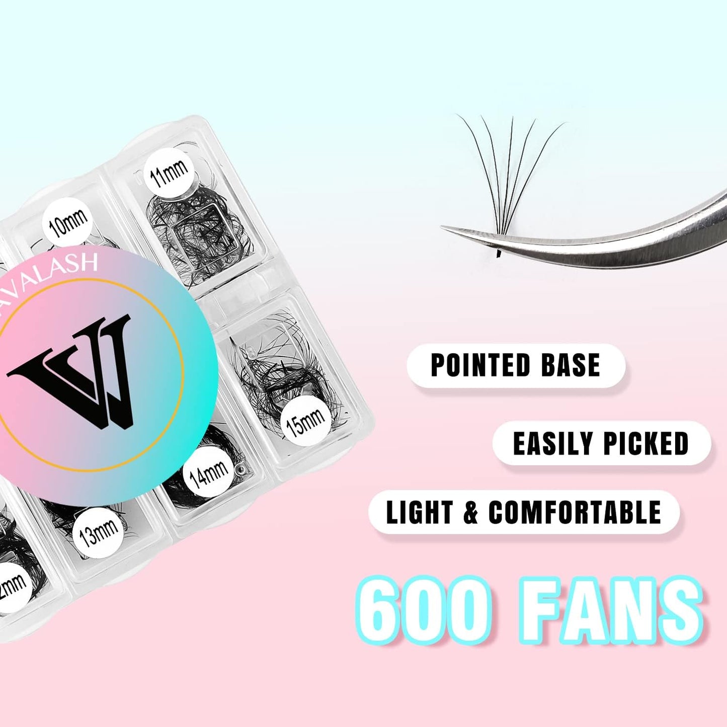 VAVALASH 600 Premade Lash Fans – Mixed Length 5D–24D (8–15mm)