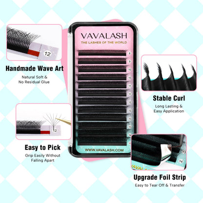 VAVALASH 7D W Shape Eyelash Extensions – Premade Fans 0.07 C Curl 8-15mm