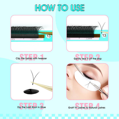 VAVALASH 8D W Shape Premade Fans 0.07 D Curl Matte Black Volume Lashes (W-Shape 8D)