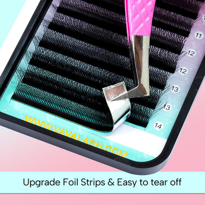 VAVALASH 6D W Shape Premade Fans 0.07D Curl – Easy Fanning Matte Black Lash Extensions