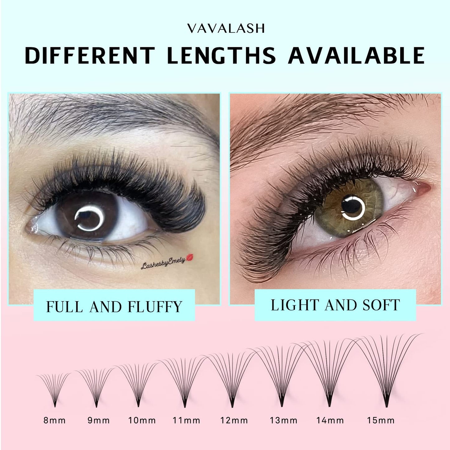 VAVALASH 600 Fans Premade Loose Lash Fans 8-15mm | 10D-0.07-C-8-15mm Promade Volume