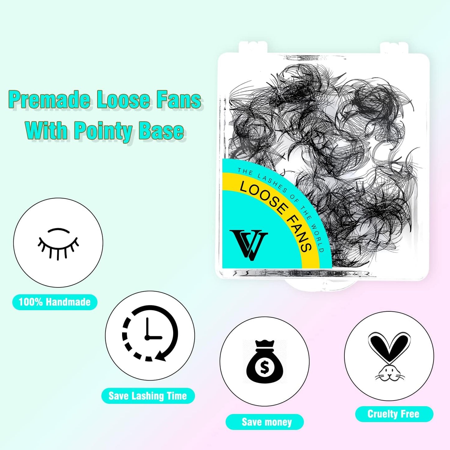 VAVALASH 500 Premade Lash Fans – Loose Volume Fans 9–16mm (5D–14D)