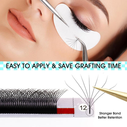 VAVALASH 7D W Shape Eyelash Extensions – Premade Fans, 0.07 D Curl, Matte Black