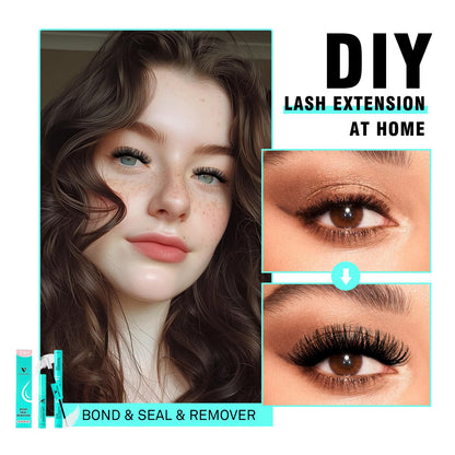 VAVALASH 3-in-1 Clear Lash Bond & Seal Glue for DIY Lashes – Waterproof, 6-7 Day Hold + Remover (White)