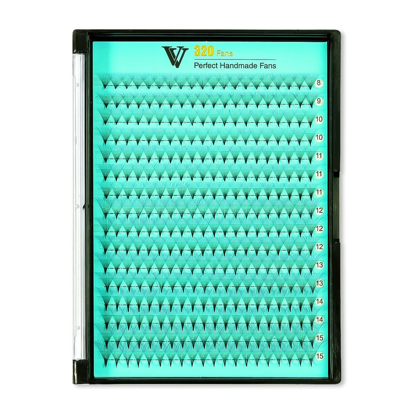 VAVALASH Premade Fans Eyelash Extensions — 320 Fans Tray (16D-0.03-C, Middle Stem, Heat Bonded)