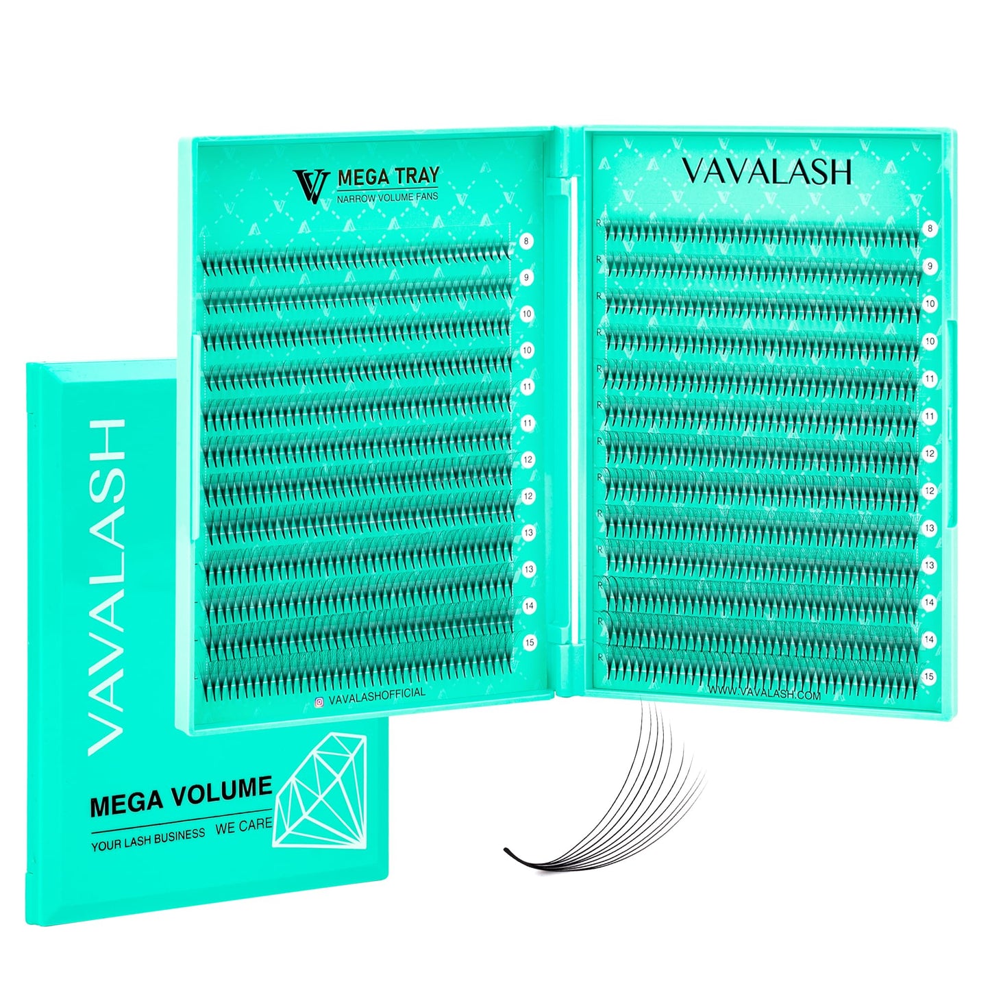 VAVALASH Premade Fans Eyelash Extensions 6D-16D | 0.05/0.07 Thick, C/D Curl, 8-15mm Mixed Length