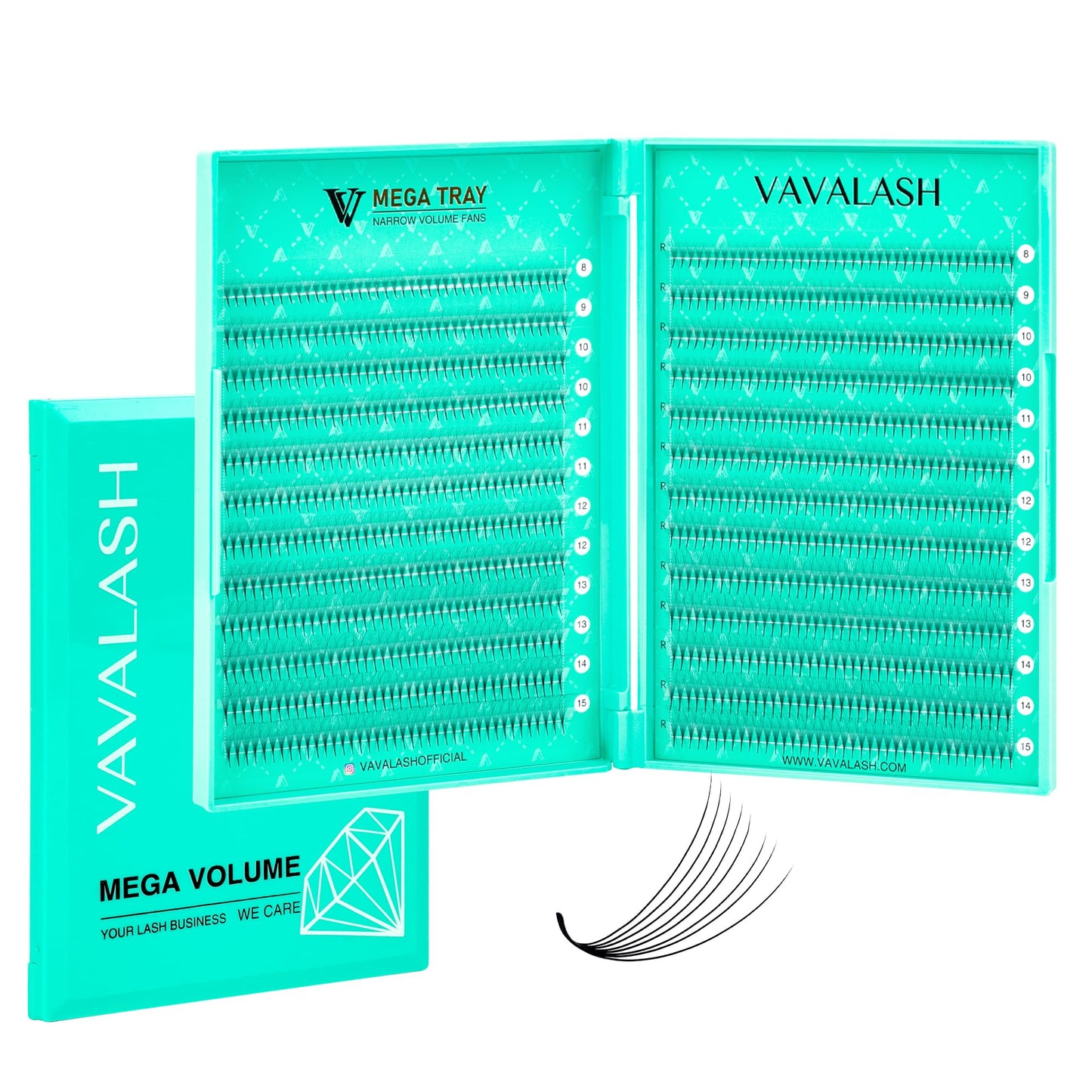VAVALASH Premade Fans Eyelash Extensions – 6D/8D/10D/16D, 0.05/0.07, C/D Curl, 8-15mm