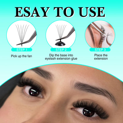 VAVALASH Premade Fans Eyelash Extensions 6D-16D | 0.05/0.07 Thick, C/D Curl, 8-15mm Mixed Length