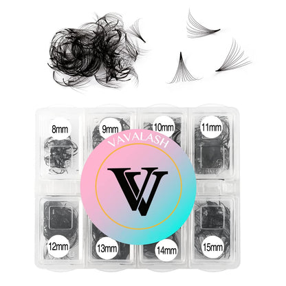 VAVALASH 600 Fans Premade Loose Fans for Volume Lash Extensions – Promade 5D-24D, 0.03, Thin Base, 8–15mm