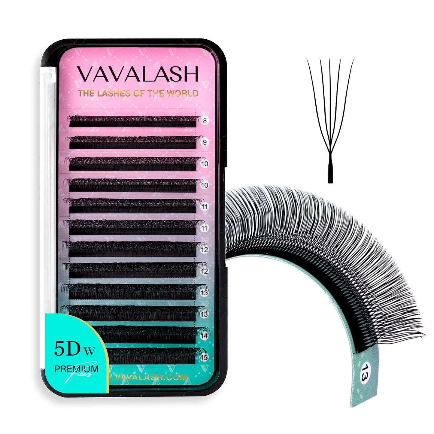 VAVALASH U 5D Lash Extensions D Curl 0.07mm | 8-15mm Mix Tray | U Shaped Natural Wispy Volume Lashes