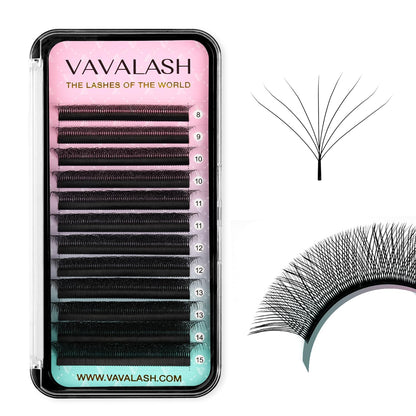 VAVALASH 8D W Shape Premade Fans 0.07 D Curl Matte Black Volume Lashes (W-Shape 8D)