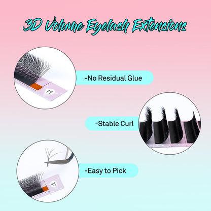 VAVALASH W-shaped 5D Premade Fans Lash Extensions – 0.07 D Curl, 14mm
