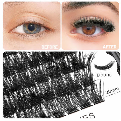 Vayator Lashes Mixed Kit – 8–20mm DD Curl & D Curl False Lashes with Lash Bond & Seal