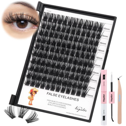 Vayator Lashes Mixed Kit – 8–20mm DD Curl & D Curl False Lashes with Lash Bond & Seal