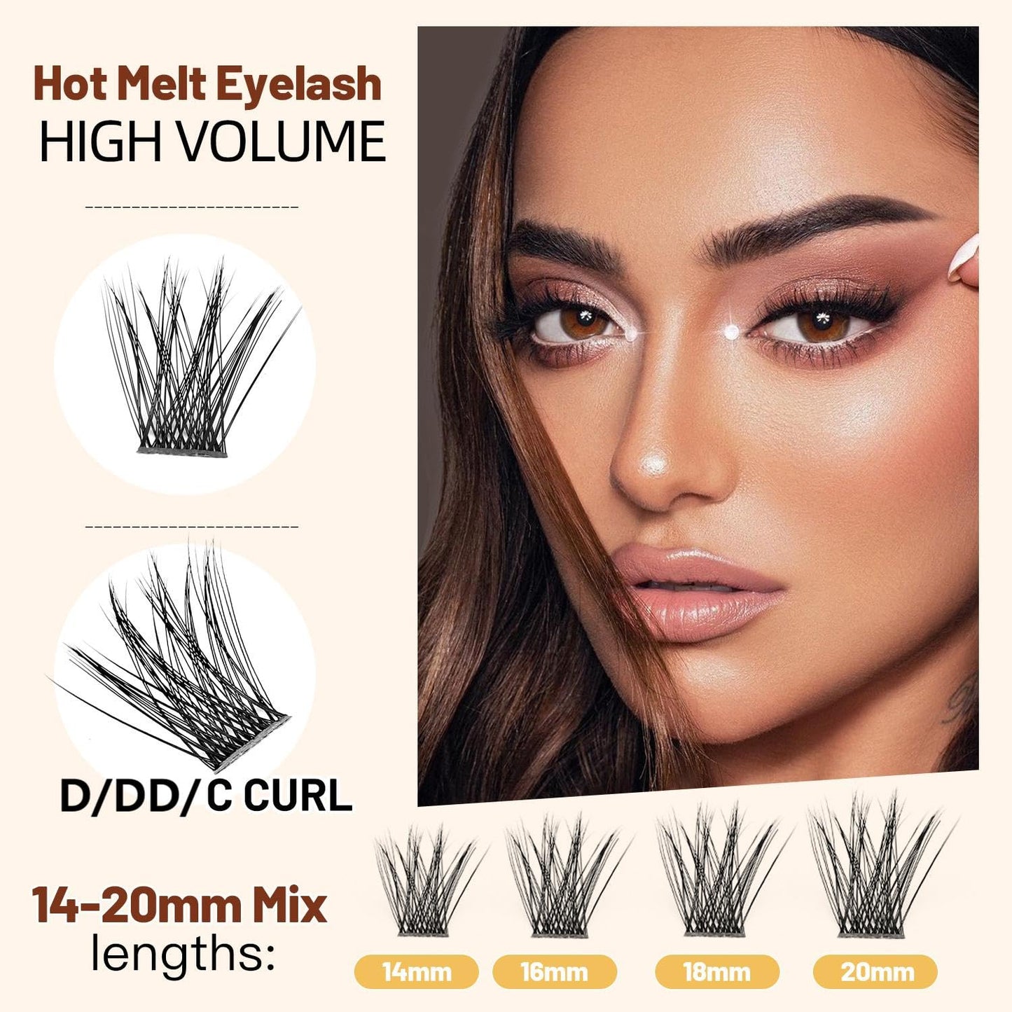 Vayator Lashes Mixed Kit – 8–20mm DD Curl & D Curl False Lashes with Lash Bond & Seal