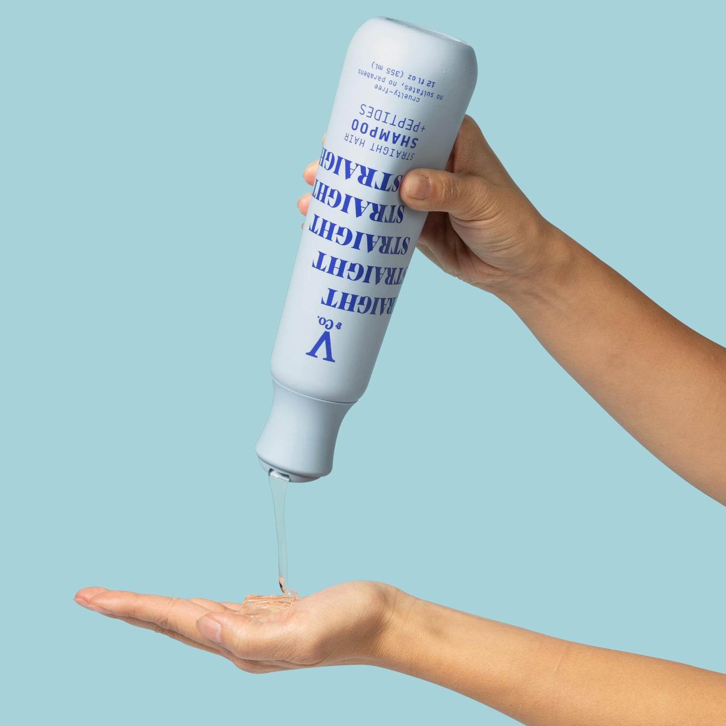 V&Co. Straight Hair Moisturizing Shampoo with Peptide Technology, 12 oz