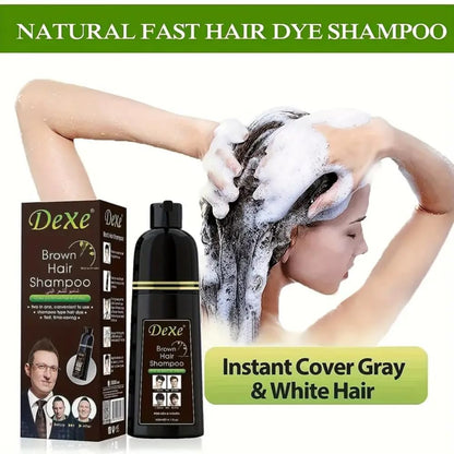 Vedora Instant Brown Hair Shampoo 400ml – Semi-Permanent Color Shampoo for Natural Hair, 100% Gray Coverage, Lasts 30 Days