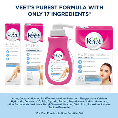 Veet Face Cream Kit Sensitive (2x50ml) – Up to 7 Days Smoothness