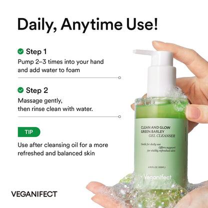 VEGANIFECT Hydrating Gel Face Wash – Gel-to-Foam Cleanser for Sensitive and Dehydrated Skin, 205ml