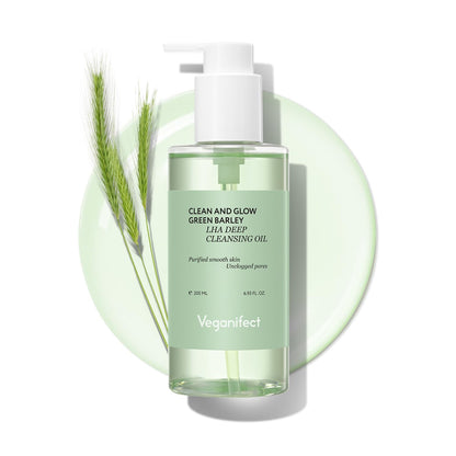 VEGANIFECT Hydrating Light Cleansing Oil for Sensitive Skin - Makeup Remover, Blackhead Cleaner (205ml) | Rice Bran, Turmeric & Centella Asiatica