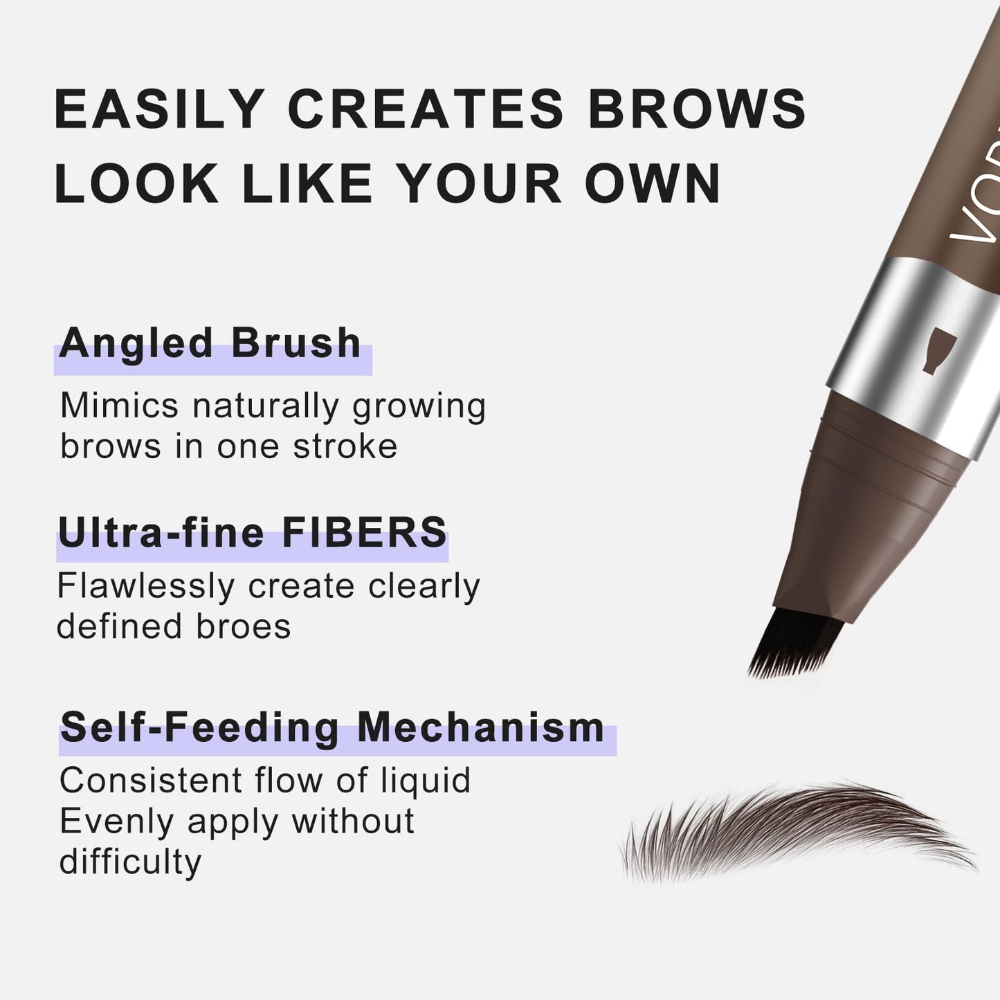 VEIAH Eyebrow Pen – Hair-Like Strokes, Waterproof & Long-Lasting (Brown)