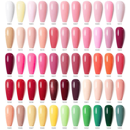 VENALISA 120 Pcs Gel Nail Polish Set with Base & Top Coat – 12ml Soak-Off UV LED Kit (White, Black, Pink, Blue)