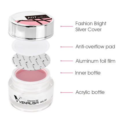 VENALISA Hard Gel for Nails 50ml – Jelly Pink Builder & Strengthener