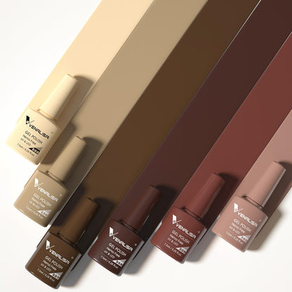 VENALISA Brown Gel Nail Polish Set — 6 Rich Neutral Browns for Fall & Winter