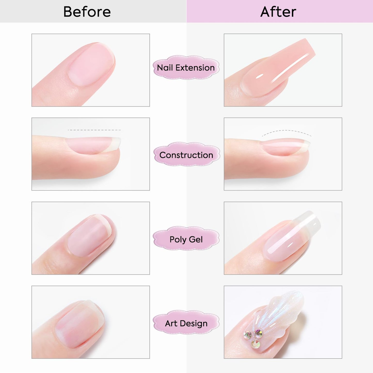V VENALISA Builder Nail Gel 50ml – Jelly Nude Pink for Nail Extensions & Polygel Manicure