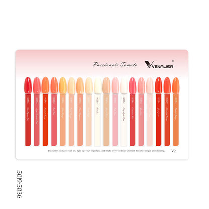 VENALISA V2 22-pcs Gel Nail Polish Set - 18 Colors, Color Card, Base & Top Coats