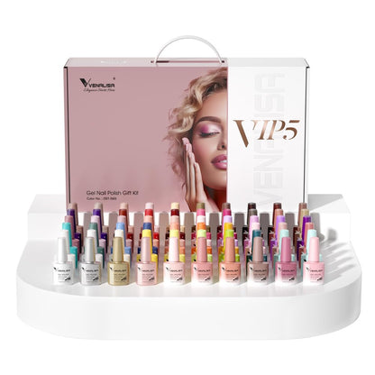 VENALISA VIP5 60-Color Gel Nail Polish Set with Base & Top Coats – Salon-Quality at Home