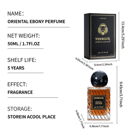 Venrock Oriental Oud Noir EDP Spray 50ml – Long-Lasting Oriental Woody Men’s Fragrance
